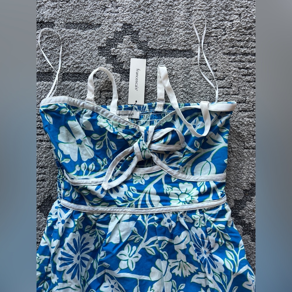 Francesca’s Blue & White Floral Strapless Maxi Dress – New with Tags